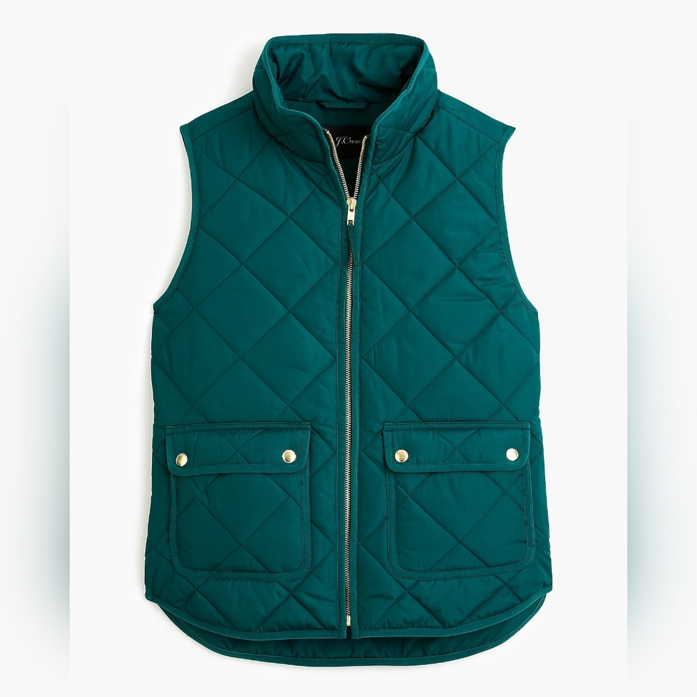 J. Crew Quilted Vest - Teal Sizsle XS NWT